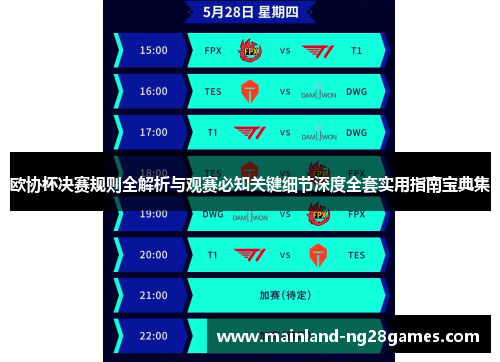 欧协杯决赛规则全解析与观赛必知关键细节深度全套实用指南宝典集